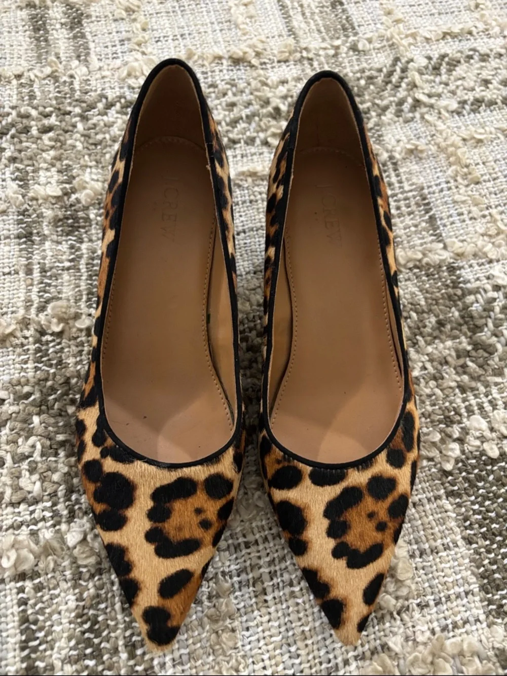 J. Crew Leopard Print Pointed-Toe Heels - Brown/Black Size 7‎